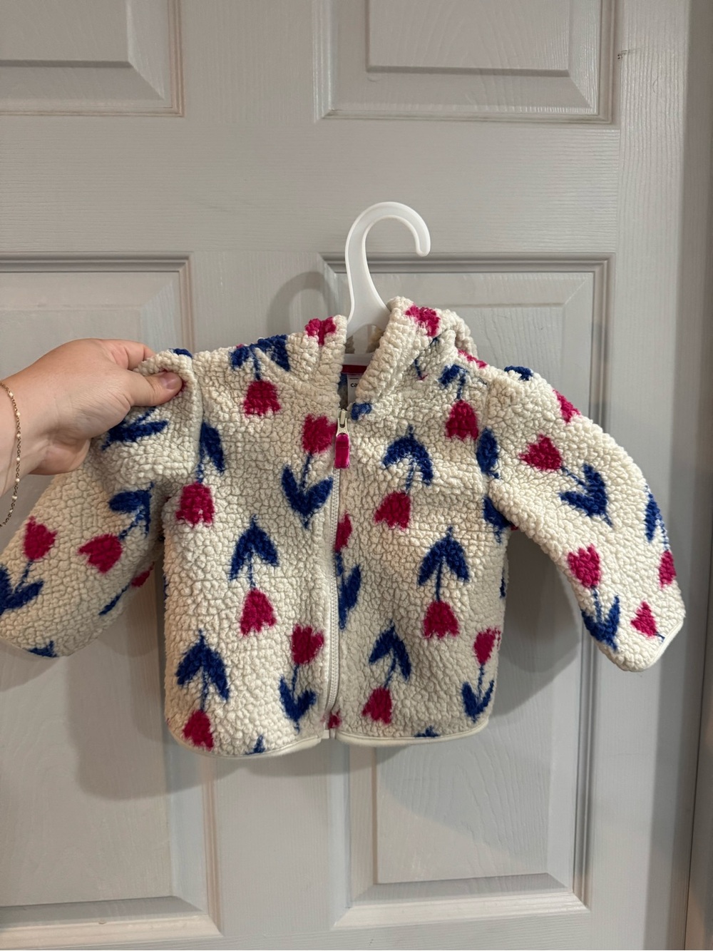 Carter's Baby Girls Tulip Fleece Hooded Jacket Coat Sherpa 9 Months